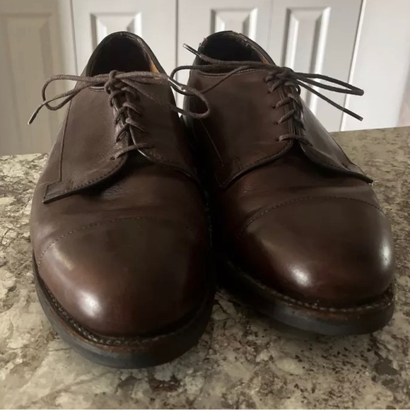 Allen Edmonds Bergland Brown Leather‎ Cap Toe Derby Dress...